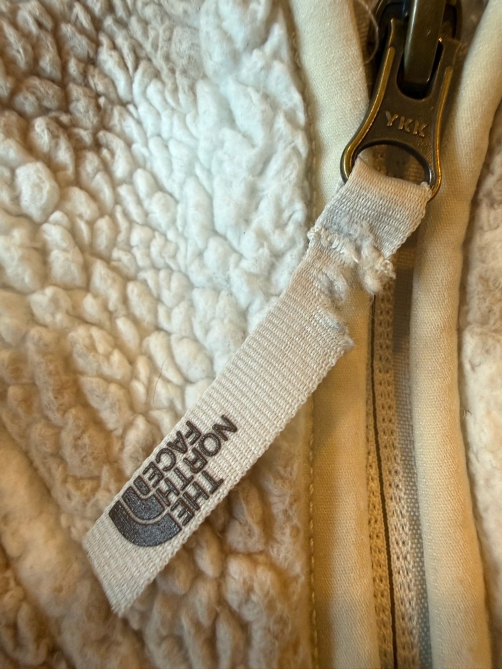 North Face Youth Small 7/8 Campshire Zip Sherpa Fleece White Tribal Geo Print - Picture 6 of 14